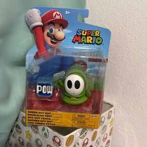 NEW Jakks Pacific Super Mario GREEN SHY GUY 4" With Pow Block Figure